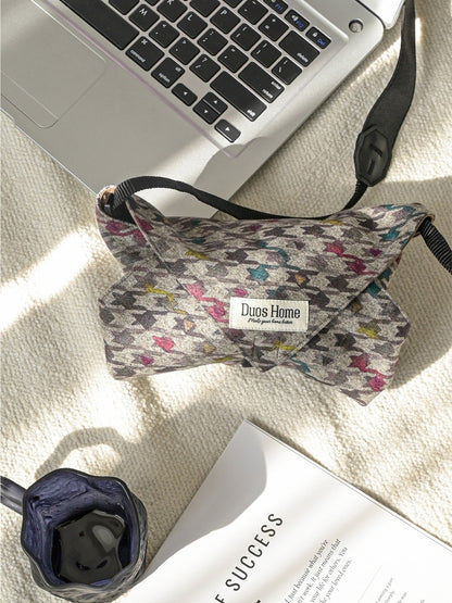 Suede-Lined Magic Wrap - Classic Houndstooth