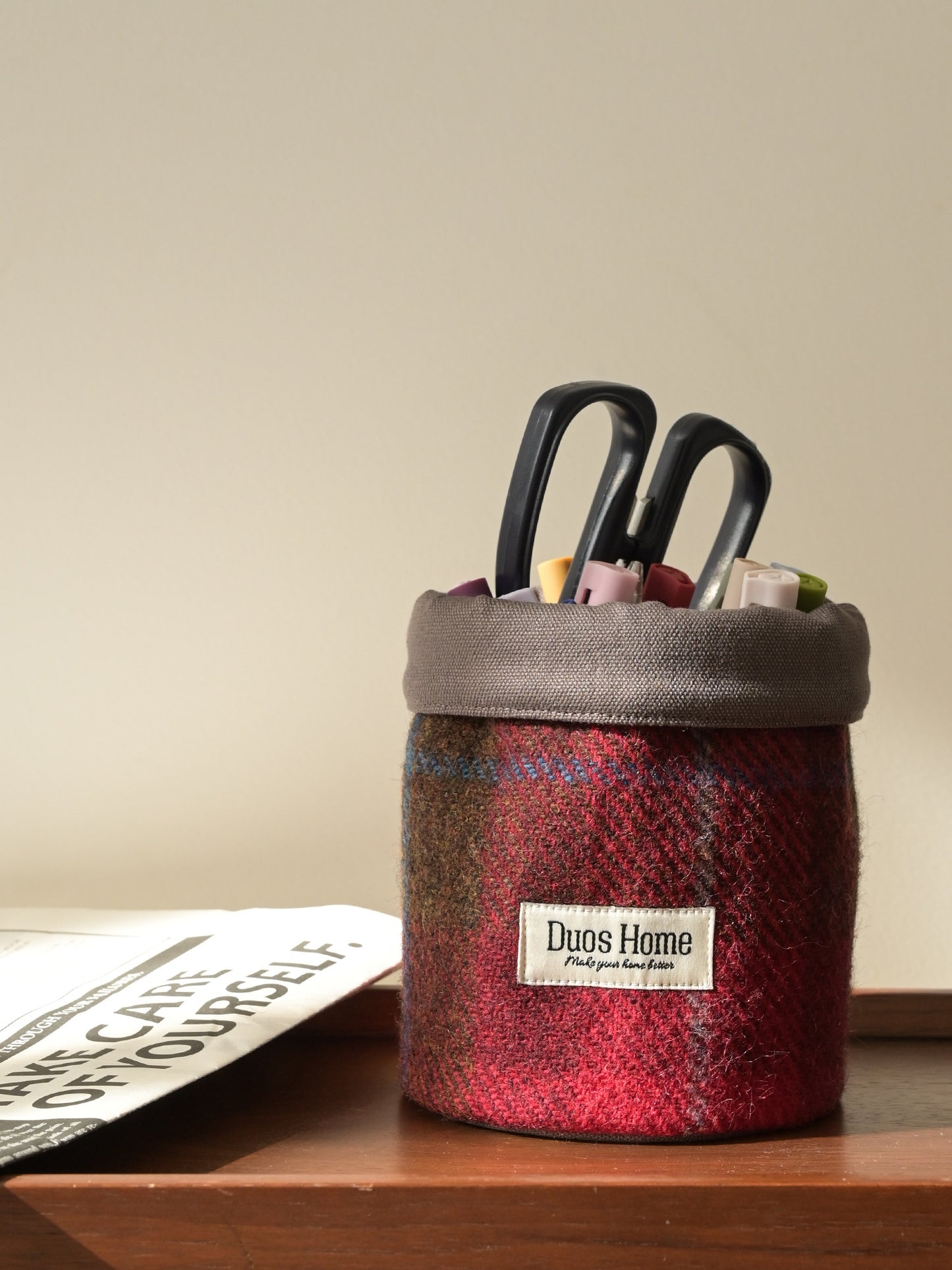 Duos Home 100% Wool Storage Bucket - Heritage Burgundy