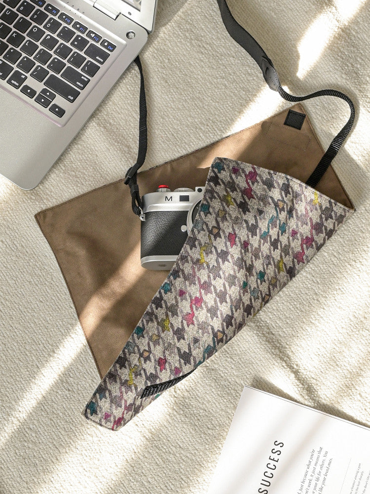 Suede-Lined Magic Wrap - Classic Houndstooth
