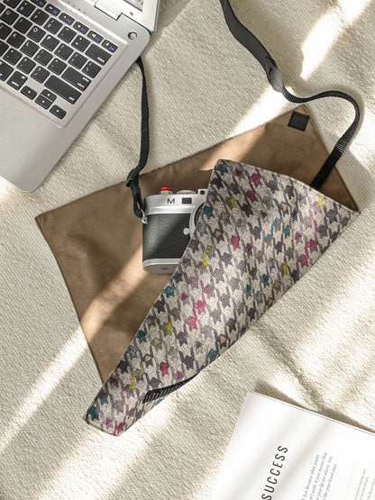 Suede-Lined Magic Wrap - Classic Houndstooth