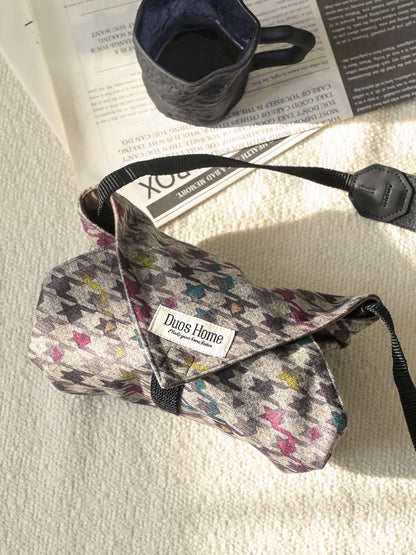 Suede-Lined Magic Wrap - Classic Houndstooth
