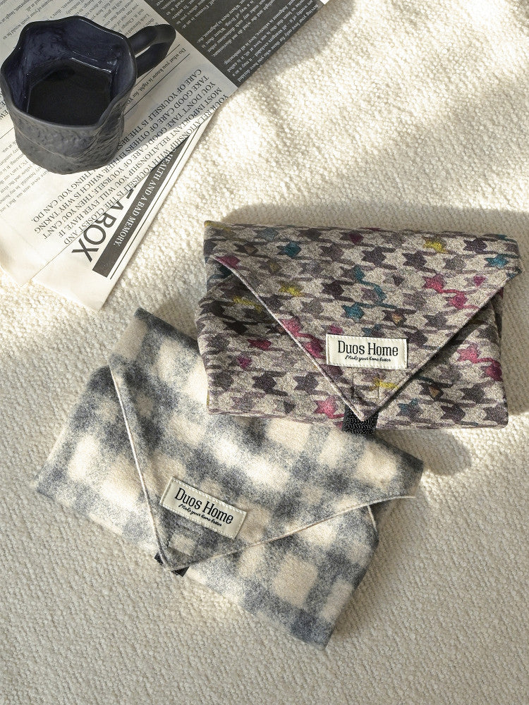 Suede-Lined Magic Wrap - Classic Houndstooth