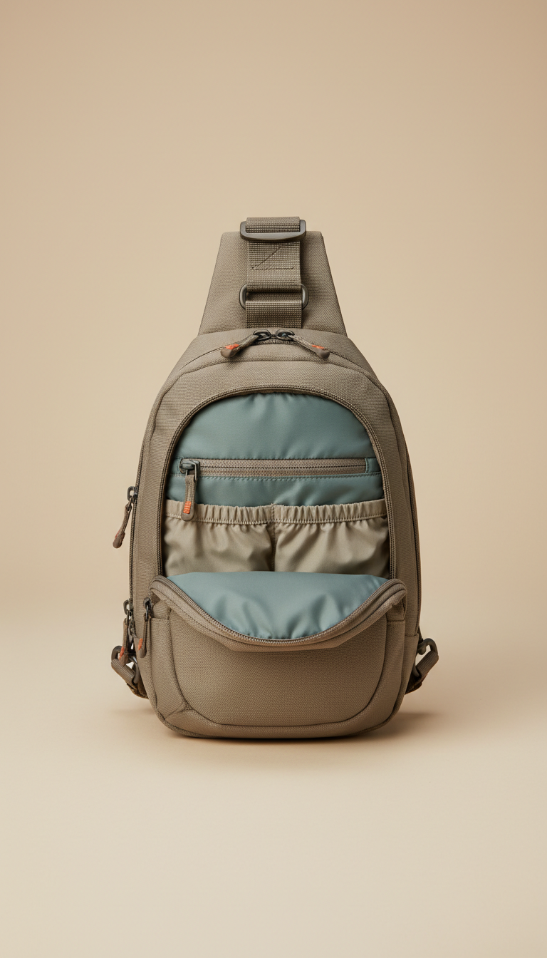 Compact Sling Bag Taupe