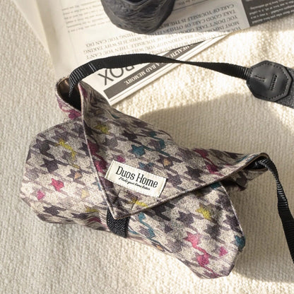 Suede-Lined Magic Wrap - Classic Houndstooth