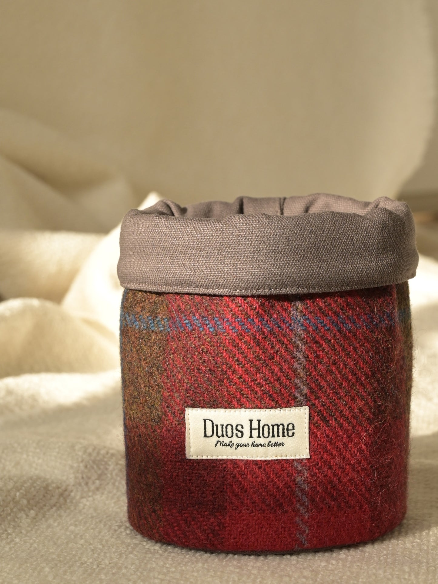 Duos Home 100% Wool Storage Bucket - Heritage Burgundy