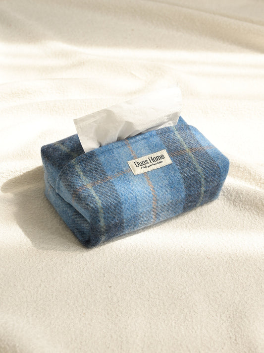 Duos Home 100% Wool Tissue Box Cover - Azure Coastline