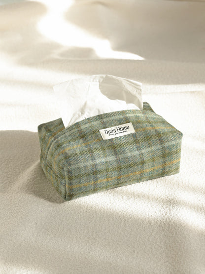 Duos Home 100% Wool Tissue Box Cover -Prussian Navy & Earth