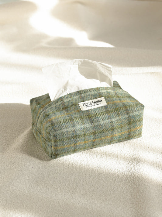 Duos Home 100% Wool Tissue Box Cover - Kanas Botanical Green