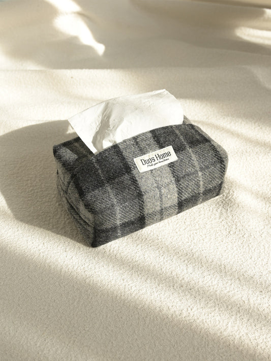 Duos Home 100% Wool Tissue Box Cover - Gothic Charcoal